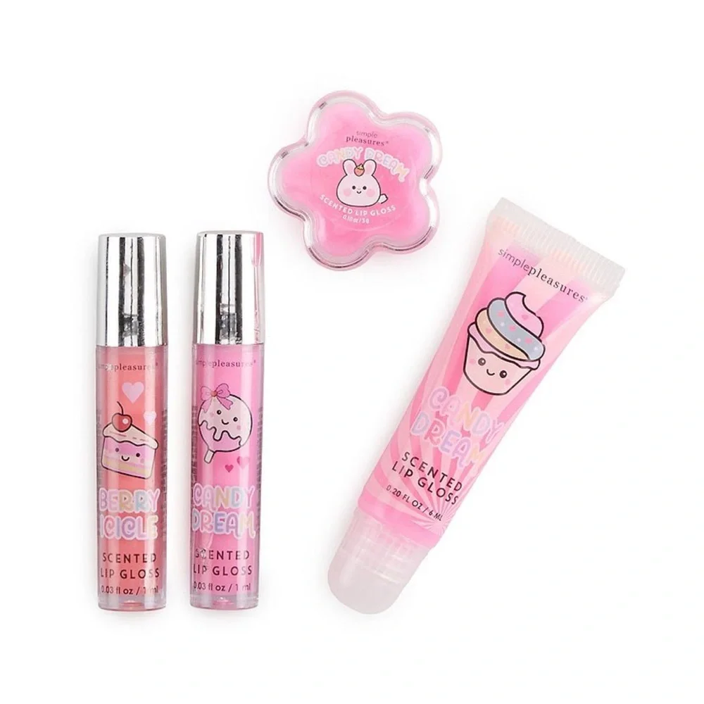 Lip Gloss Set of 3 in a Purple Rolling Suitcase Christmas - Picture 2 of 3